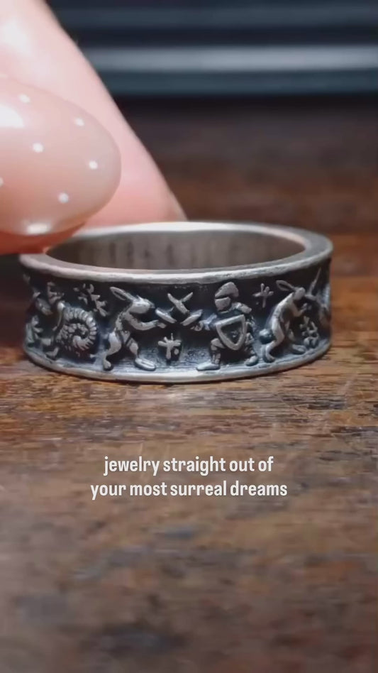 Medieval Marginalia Silver Ring