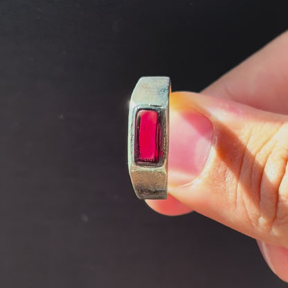 Red Garnet Silver Signet