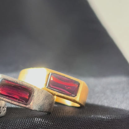 Red Garnet Gold Signet