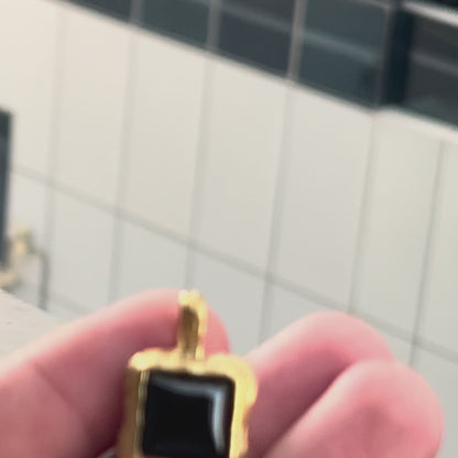 Black Onyx Gold Pendant
