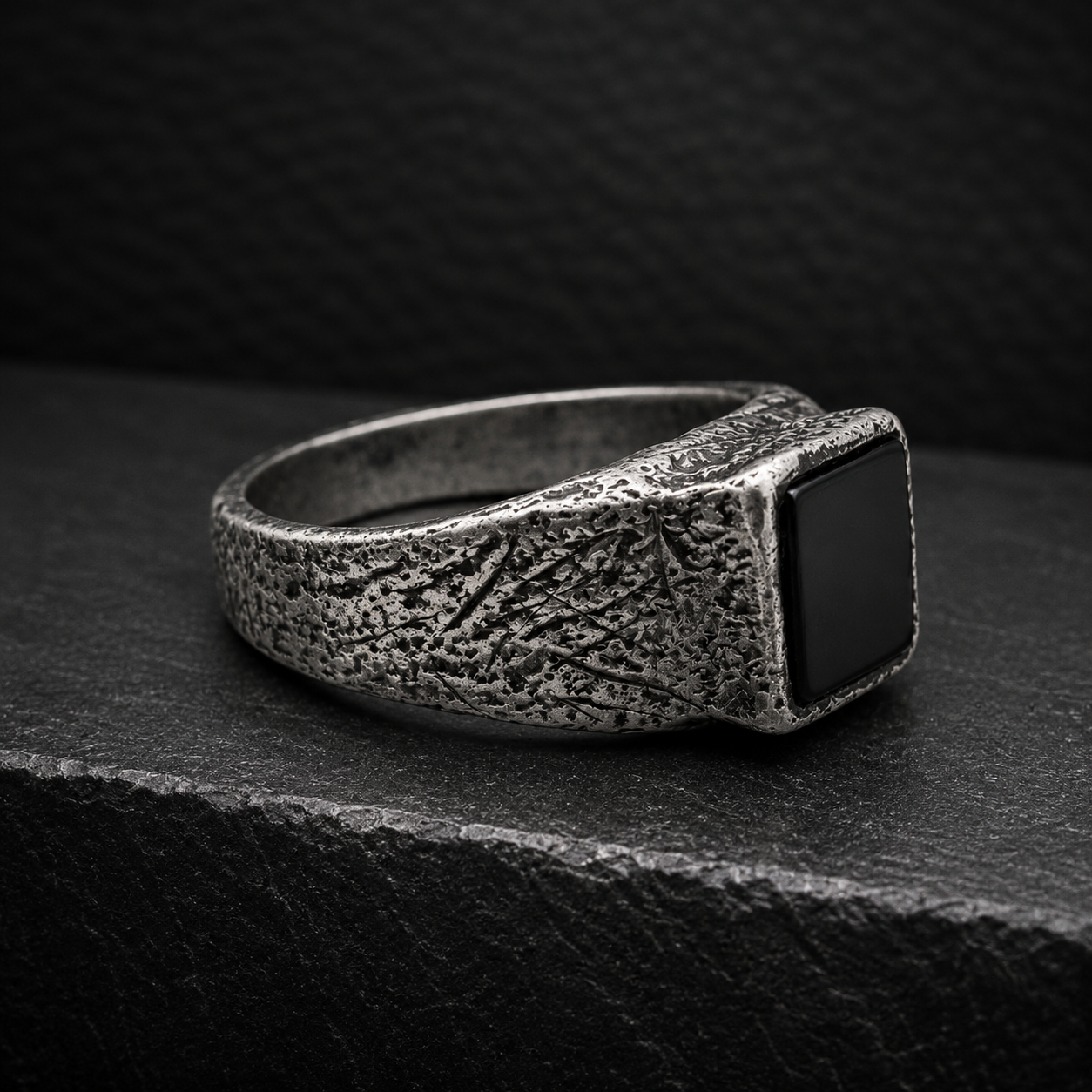 Black Onyx Silver Signet