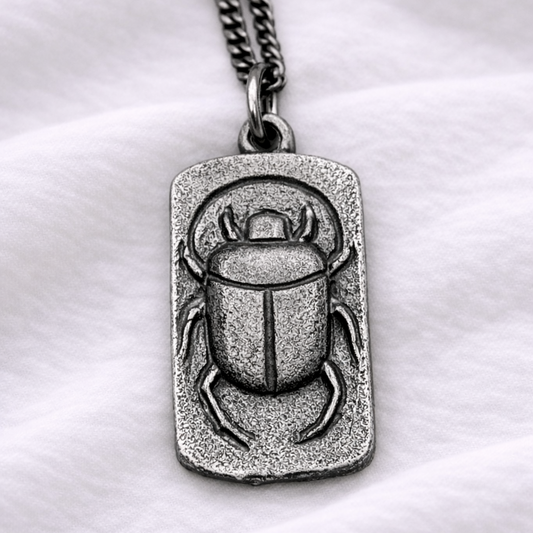 Men's Scarab Beetle Silver Necklace