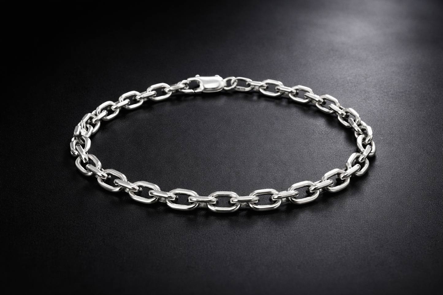 Men's Silver Cable Chain Bracelet