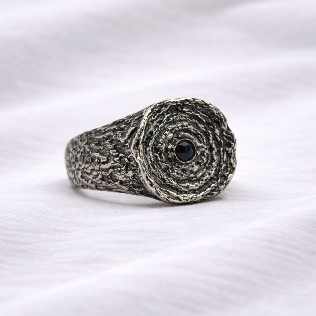 The Abyss Ring With Natural Gemstones - Hidden Depths  12 / Smoky Quartz