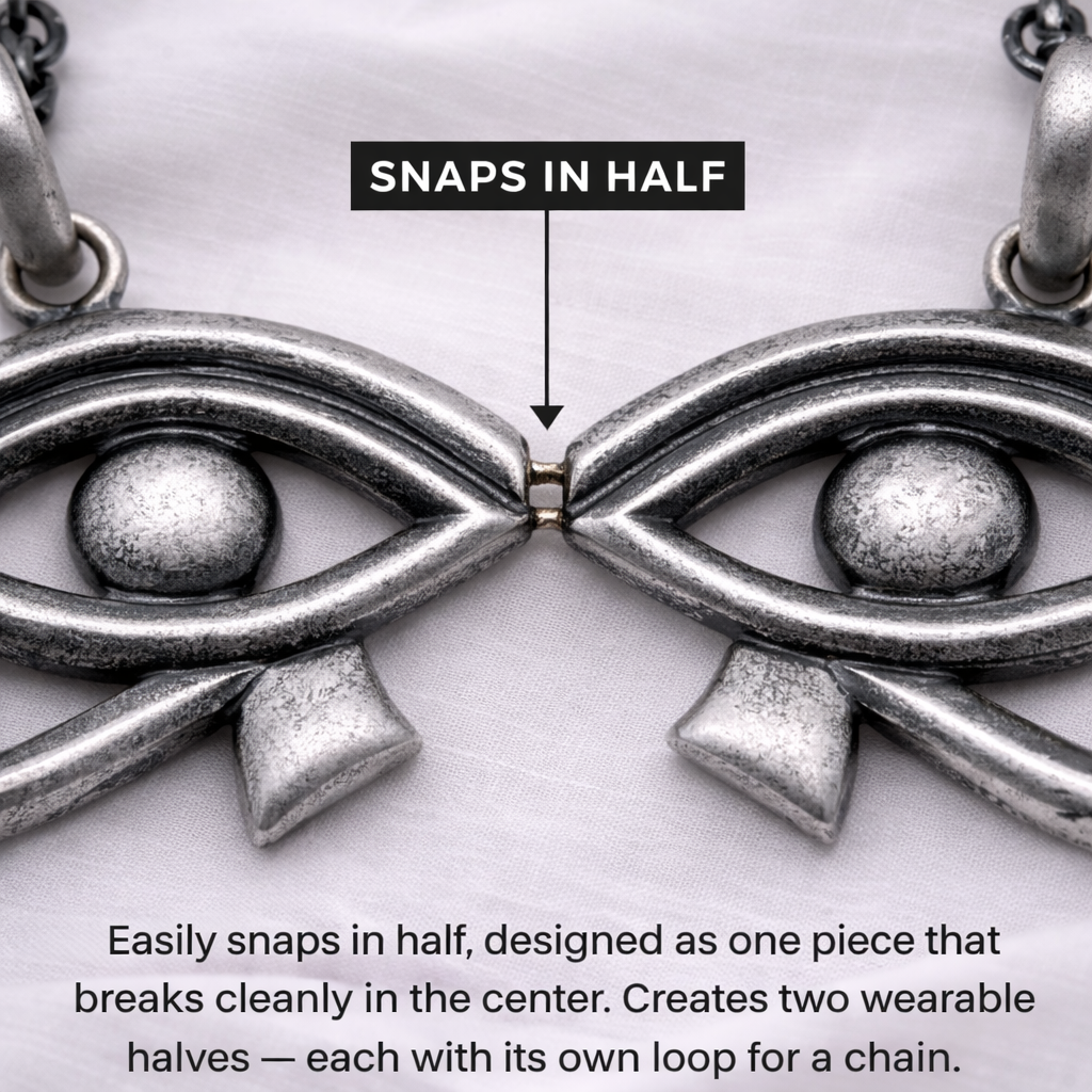 snaps in half pendant