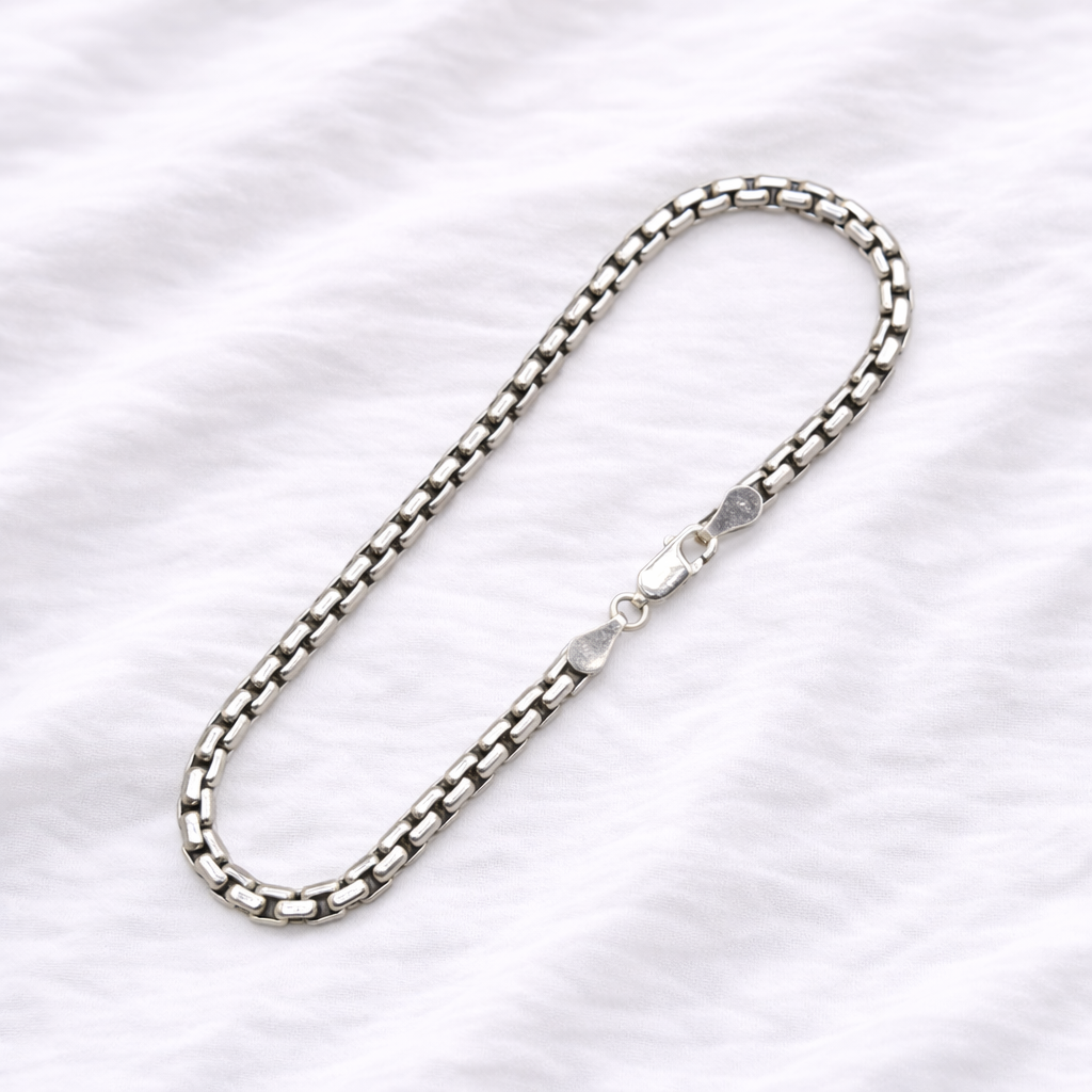 Men's Silver Box Chain Bracelet