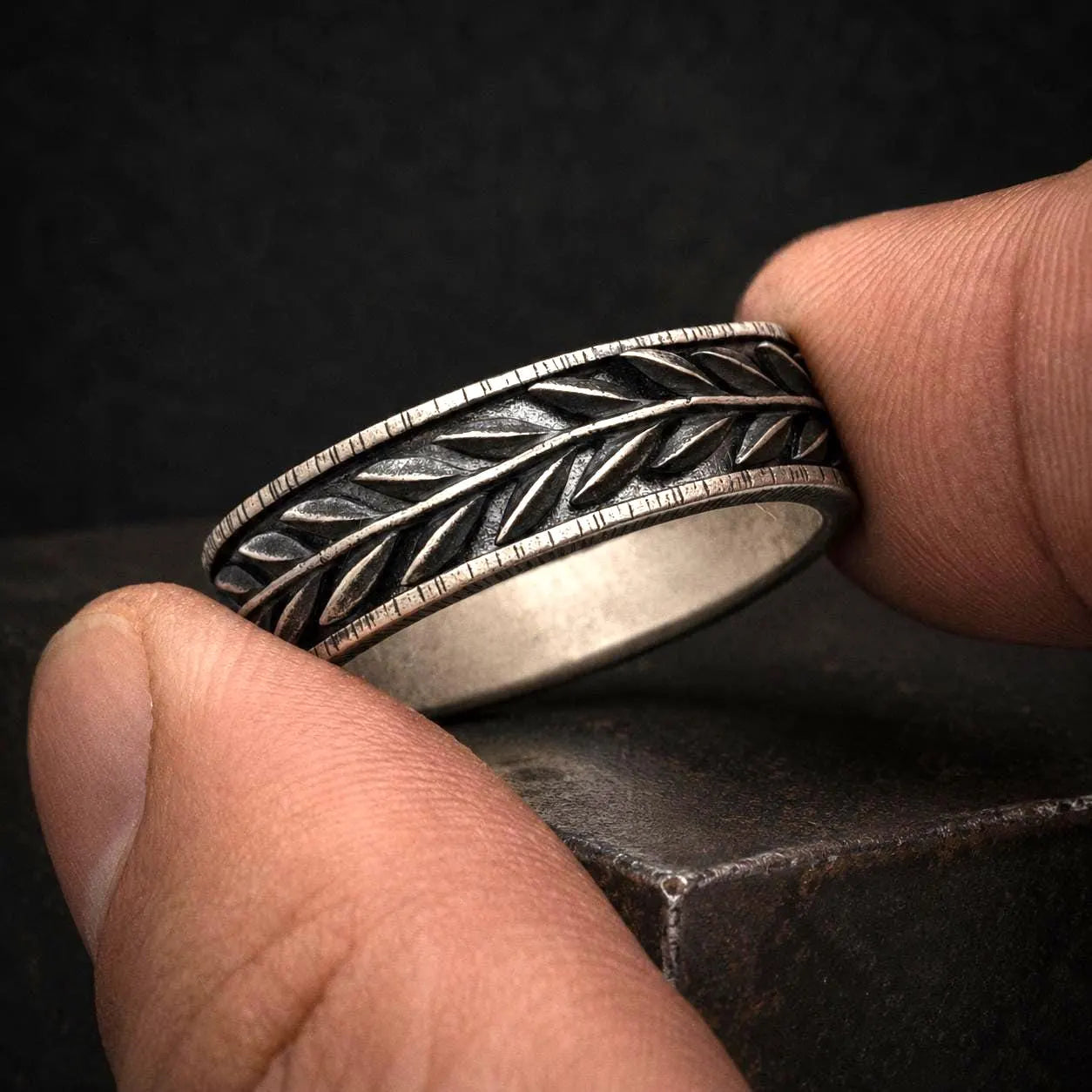 Mens Laurel Wreath Ring